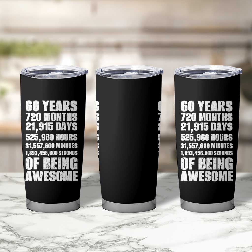 Cheers To 60 Years Birthday Tumbler Cup Sixty Years Of Awesome