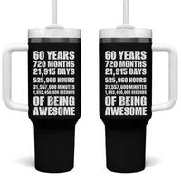 Cheers To 60 Years Birthday Tumbler With Handle Sixty Years Of Awesome