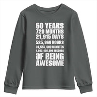 Cheers To 60 Years Birthday Youth Sweatshirt Sixty Years Of Awesome