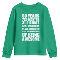 Cheers To 60 Years Birthday Youth Sweatshirt Sixty Years Of Awesome