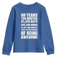 Cheers To 60 Years Birthday Youth Sweatshirt Sixty Years Of Awesome