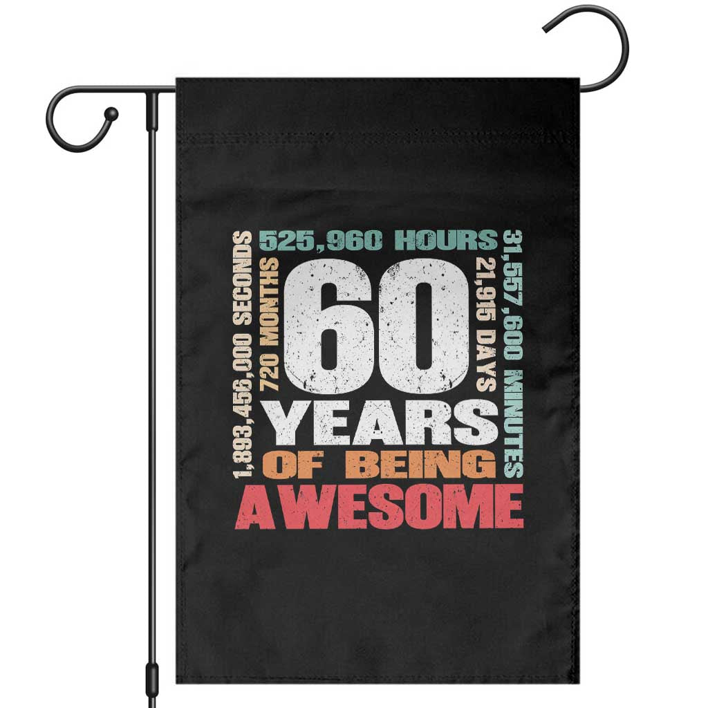 Retro 60 Years Of Being Awesome Garden Flag 60th Birthday Gift Idea
