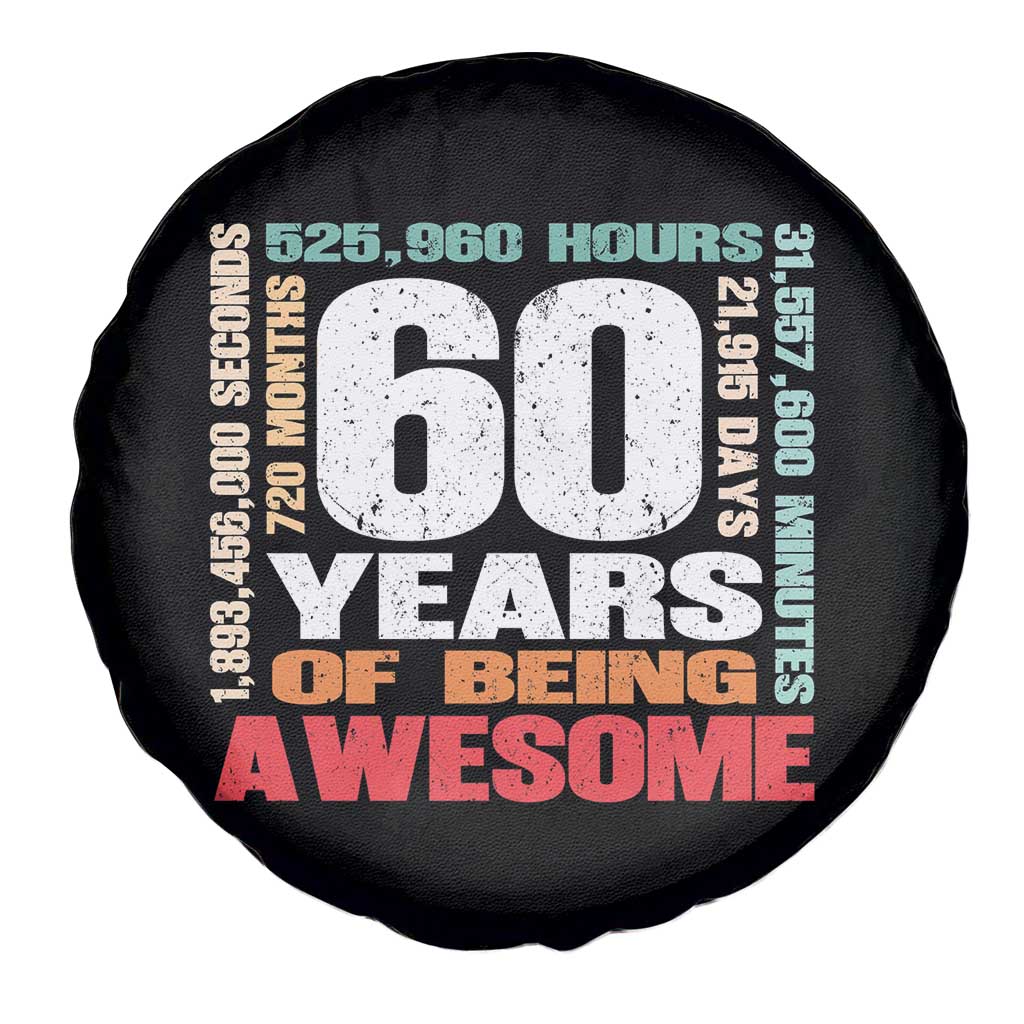 Retro 60 Years Of Being Awesome Spare Tire Cover 60th Birthday Gift Idea