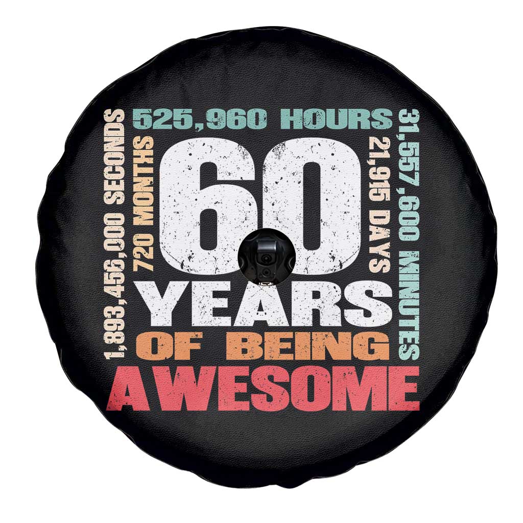 Retro 60 Years Of Being Awesome Spare Tire Cover 60th Birthday Gift Idea