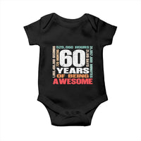 Retro 60 Years Of Being Awesome Baby Onesie 60th Birthday Gift Idea