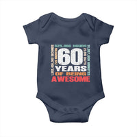 Retro 60 Years Of Being Awesome Baby Onesie 60th Birthday Gift Idea