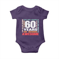 Retro 60 Years Of Being Awesome Baby Onesie 60th Birthday Gift Idea