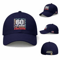 Retro 60 Years Of Being Awesome Baseball Cap 60th Birthday Gift Idea
