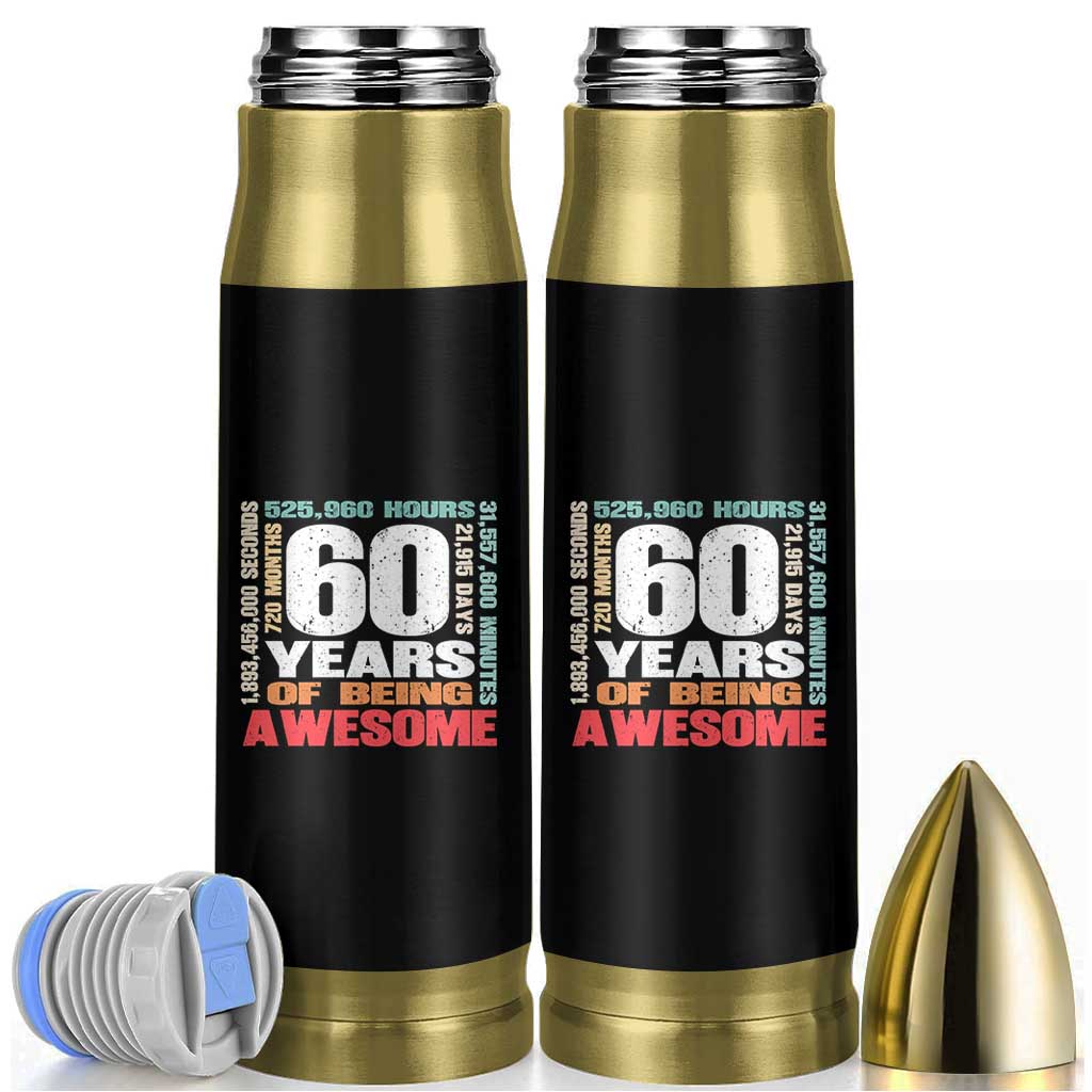 Retro 60 Years Of Being Awesome Bullet Tumbler 60th Birthday Gift Idea