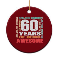 Retro 60 Years Of Being Awesome Ceramic Ornament 60th Birthday Gift Idea