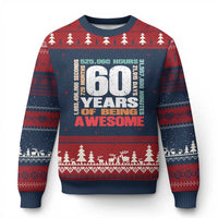 Retro 60 Years Of Being Awesome Ugly Christmas Sweater 60th Birthday Gift Idea