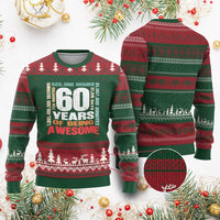 Retro 60 Years Of Being Awesome Ugly Christmas Sweater 60th Birthday Gift Idea