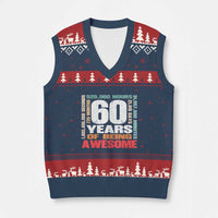 Retro 60 Years Of Being Awesome V-Neck Knit Sweater Vest 60th Birthday Gift Idea