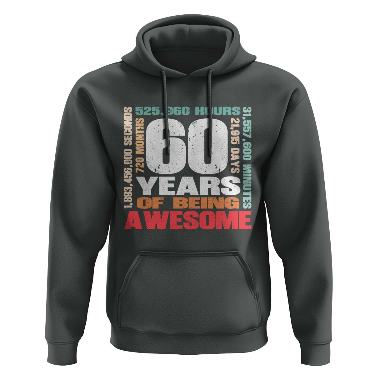 Retro 60 Years Of Being Awesome Hoodie 60th Birthday Gift Idea