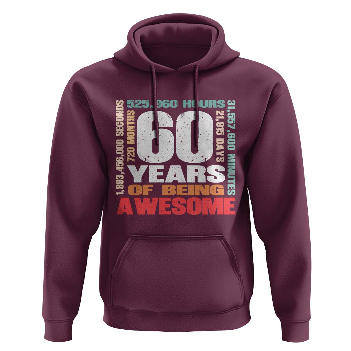 Retro 60 Years Of Being Awesome Hoodie 60th Birthday Gift Idea