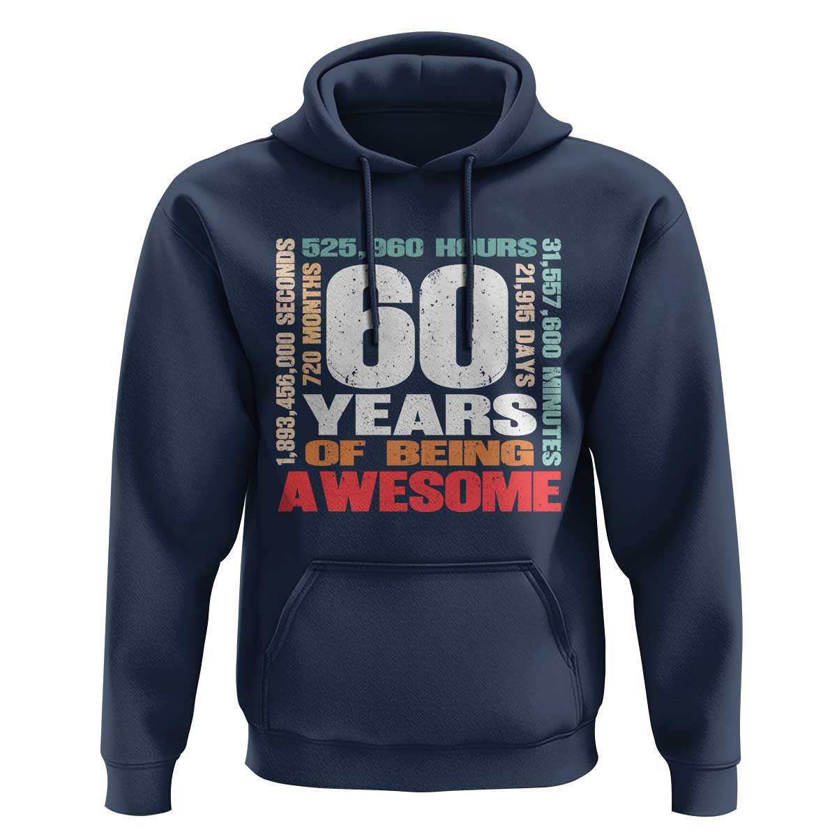 Retro 60 Years Of Being Awesome Hoodie 60th Birthday Gift Idea