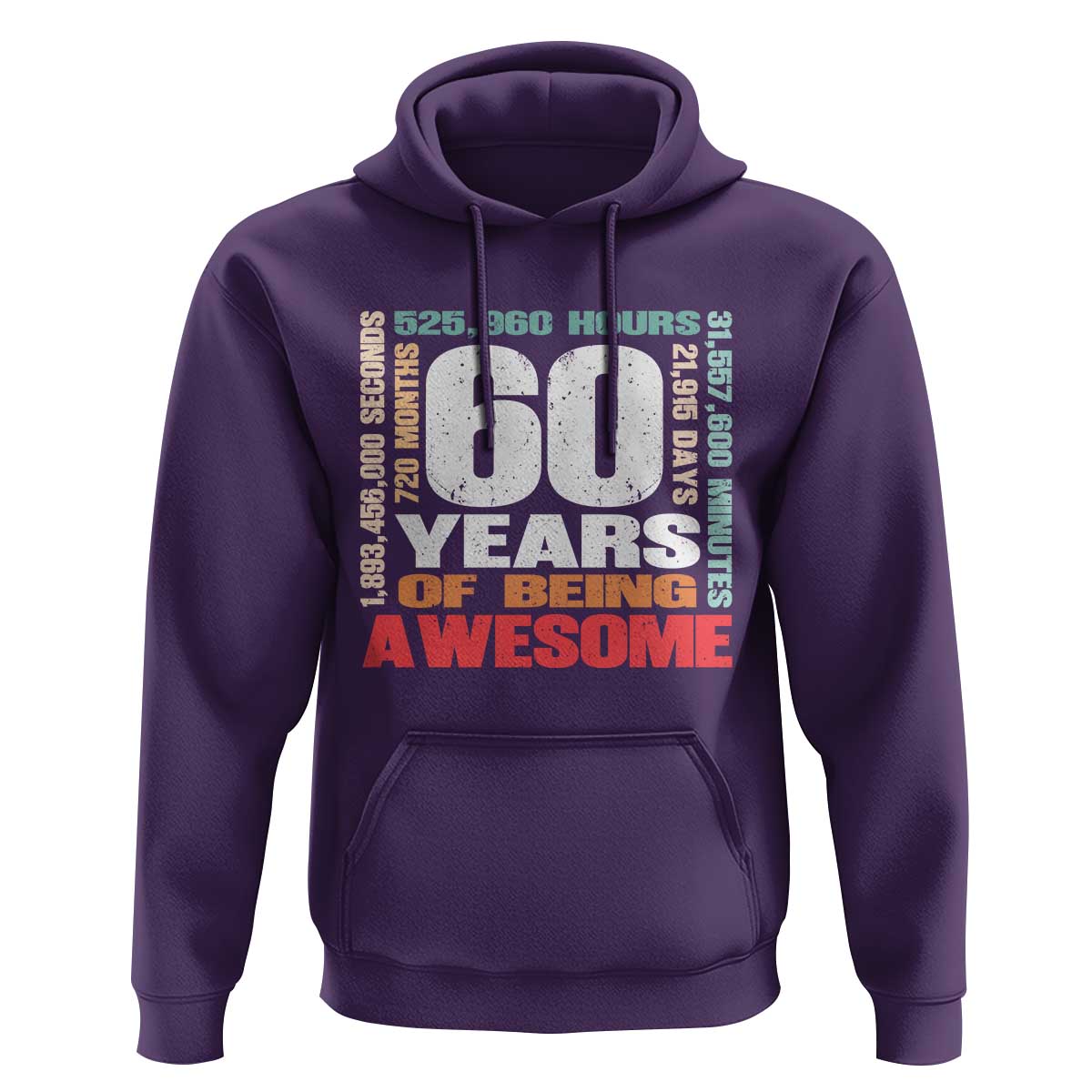 Retro 60 Years Of Being Awesome Hoodie 60th Birthday Gift Idea