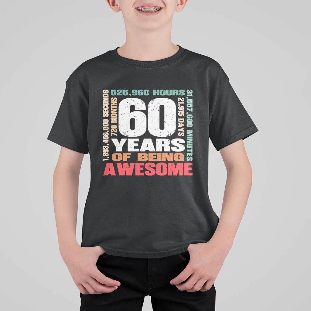 Retro 60 Years Of Being Awesome T Shirt For Kid 60th Birthday Gift Idea
