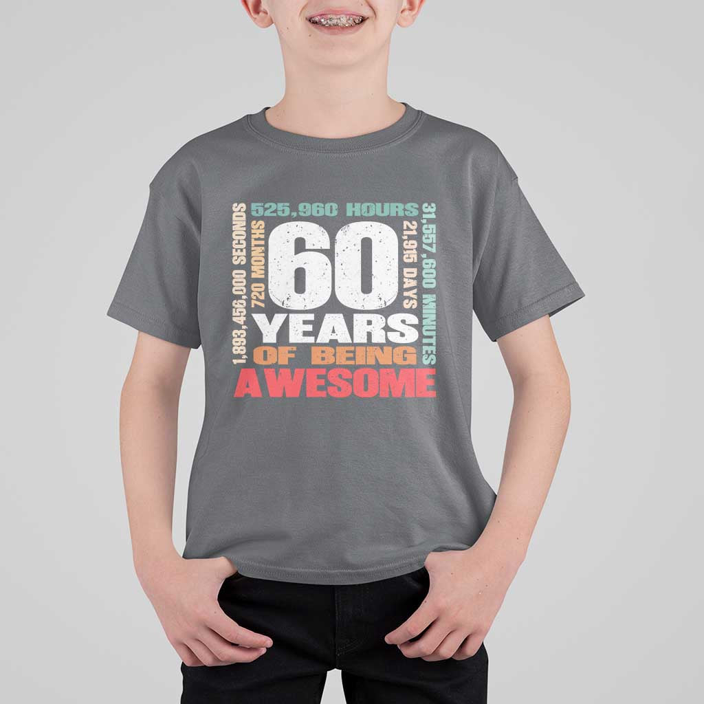 Retro 60 Years Of Being Awesome T Shirt For Kid 60th Birthday Gift Idea