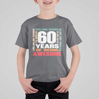 Retro 60 Years Of Being Awesome T Shirt For Kid 60th Birthday Gift Idea