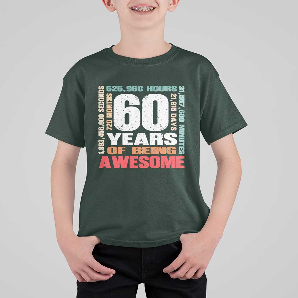 Retro 60 Years Of Being Awesome T Shirt For Kid 60th Birthday Gift Idea