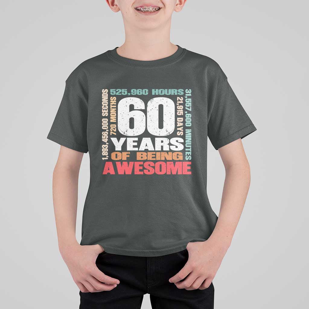 Retro 60 Years Of Being Awesome T Shirt For Kid 60th Birthday Gift Idea