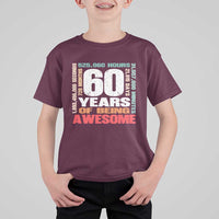 Retro 60 Years Of Being Awesome T Shirt For Kid 60th Birthday Gift Idea
