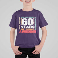 Retro 60 Years Of Being Awesome T Shirt For Kid 60th Birthday Gift Idea