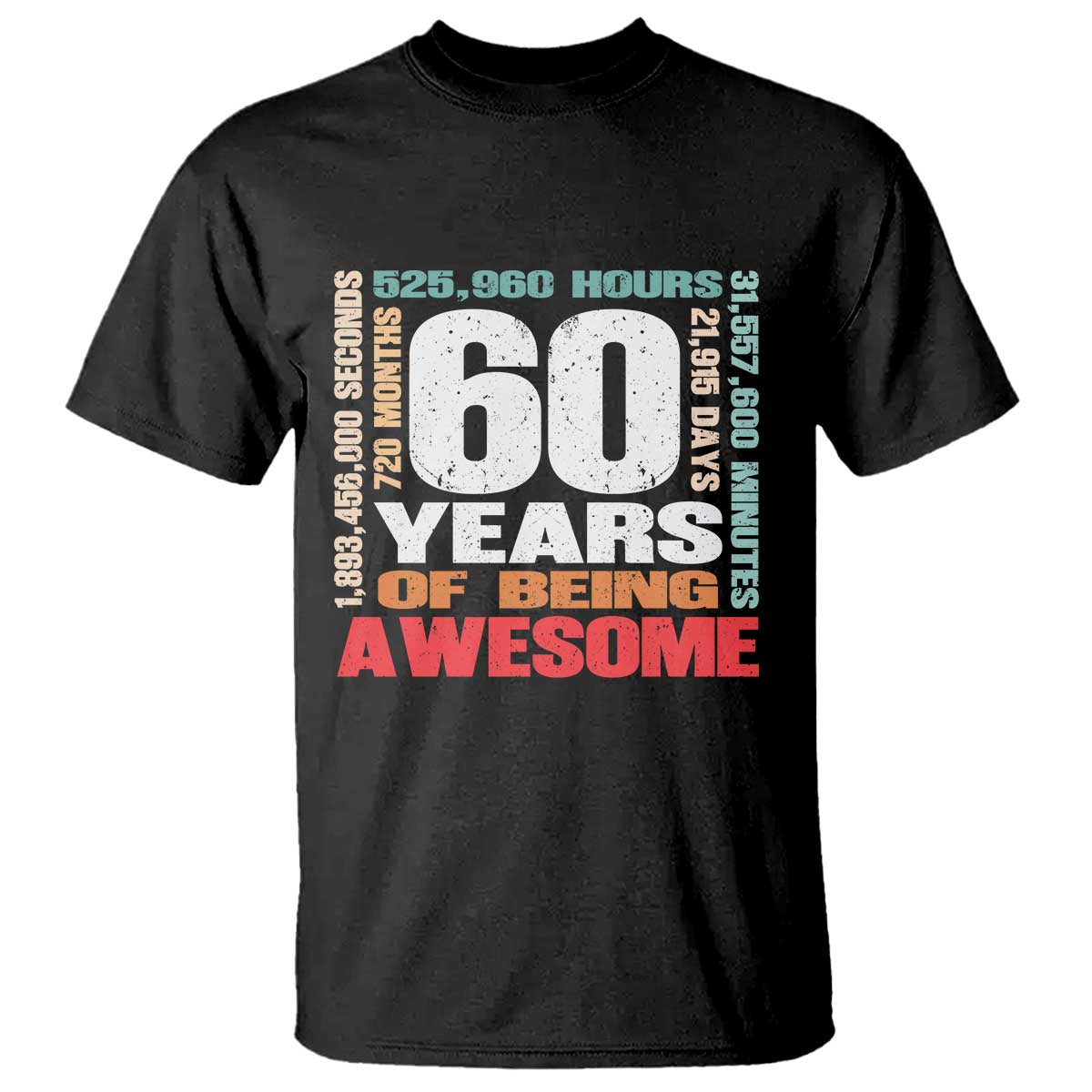 Retro 60 Years Of Being Awesome T Shirt 60th Birthday Gift Idea