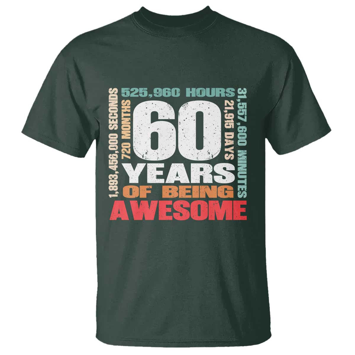 Retro 60 Years Of Being Awesome T Shirt 60th Birthday Gift Idea