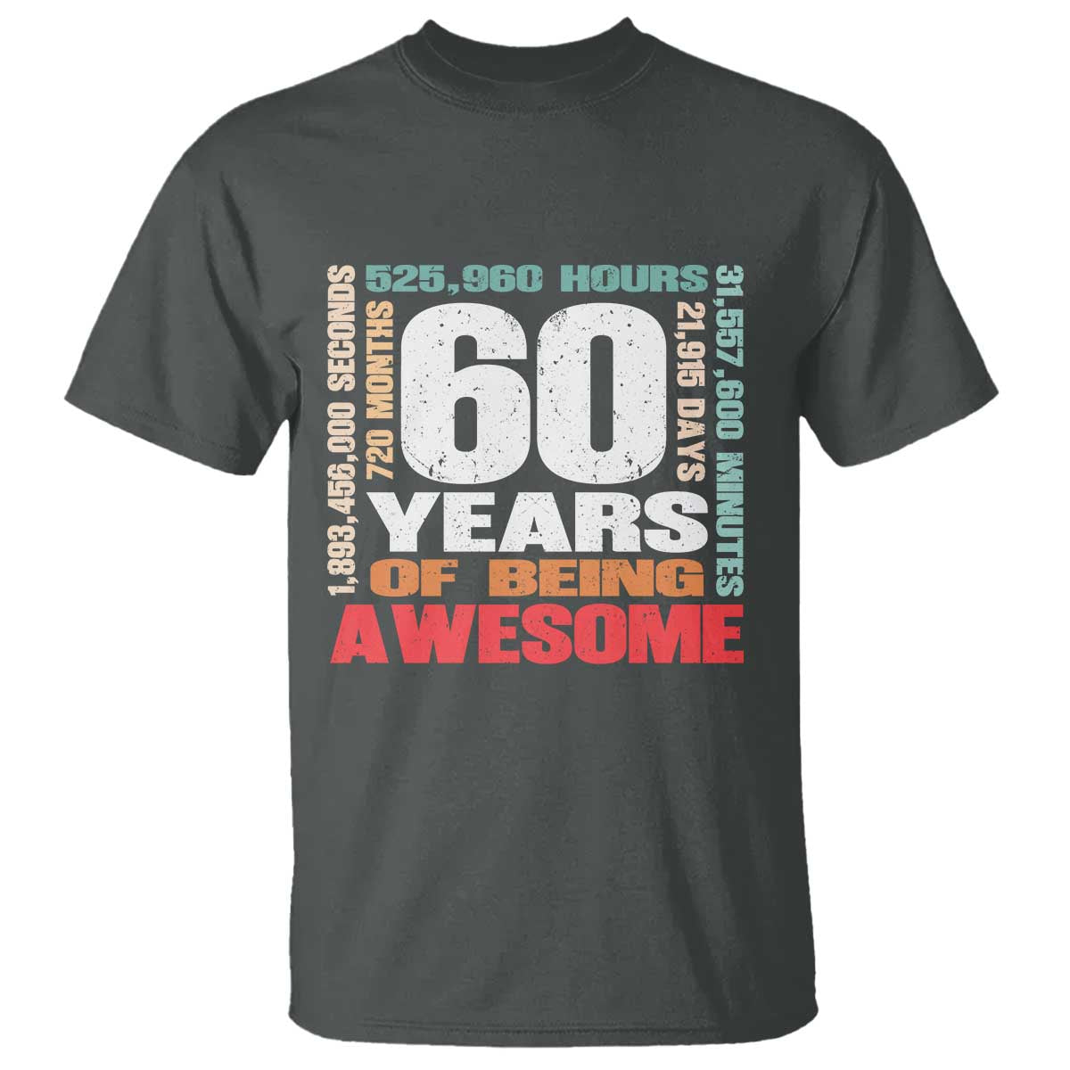 Retro 60 Years Of Being Awesome T Shirt 60th Birthday Gift Idea