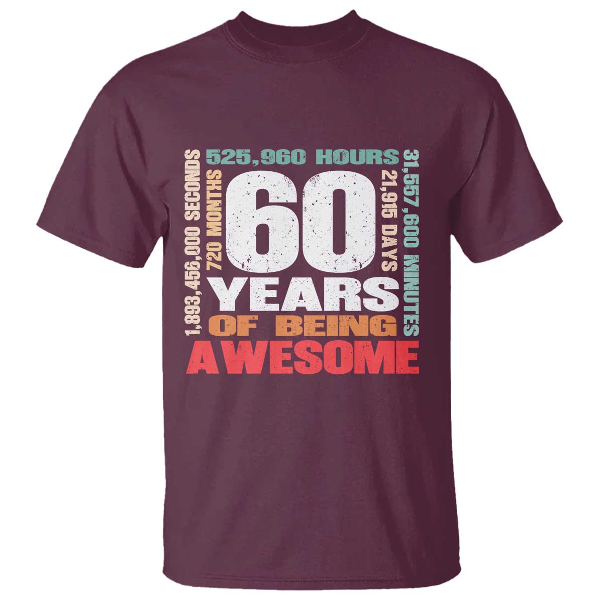 Retro 60 Years Of Being Awesome T Shirt 60th Birthday Gift Idea