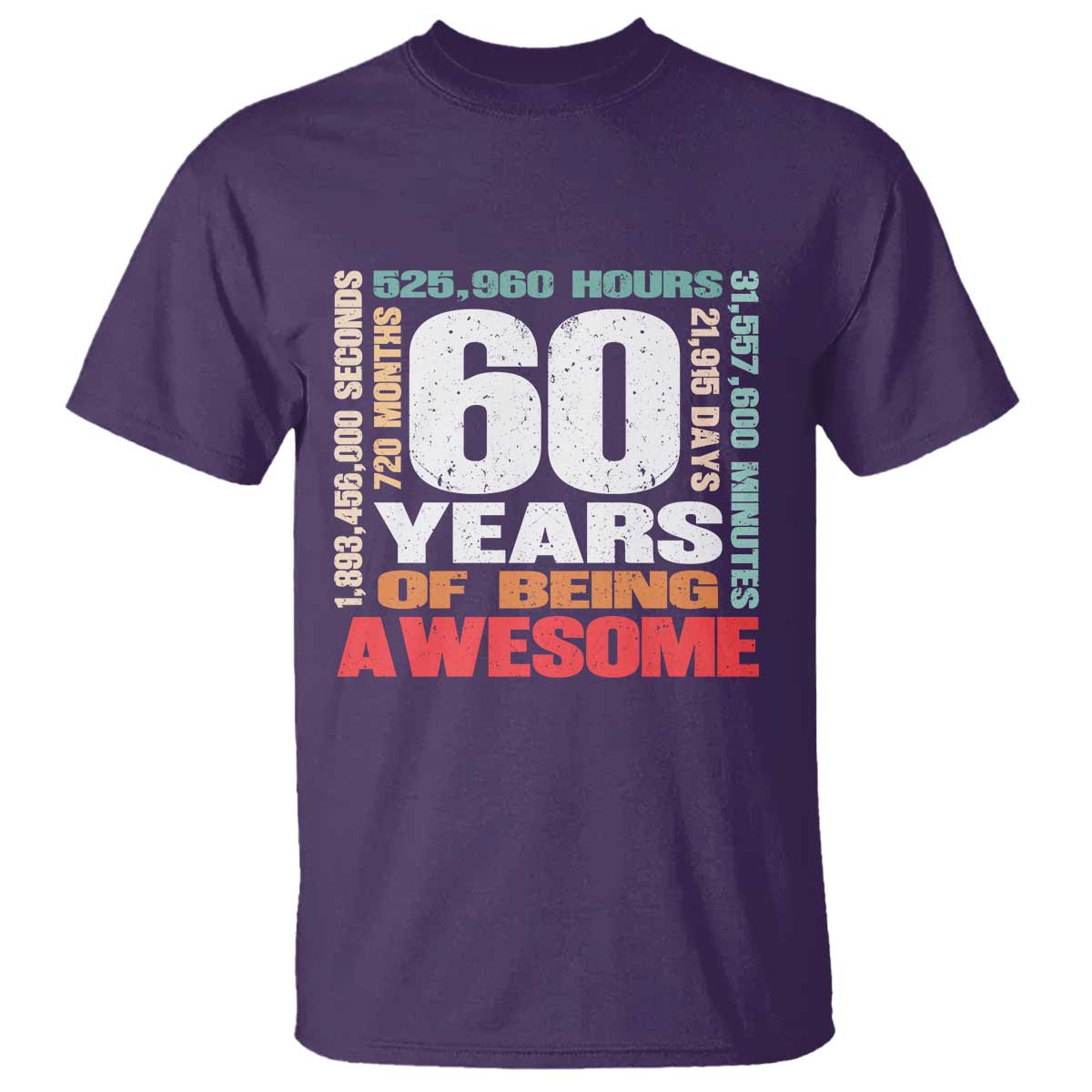 Retro 60 Years Of Being Awesome T Shirt 60th Birthday Gift Idea