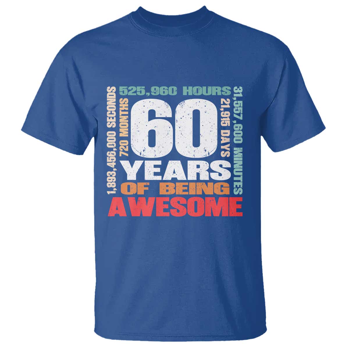 Retro 60 Years Of Being Awesome T Shirt 60th Birthday Gift Idea