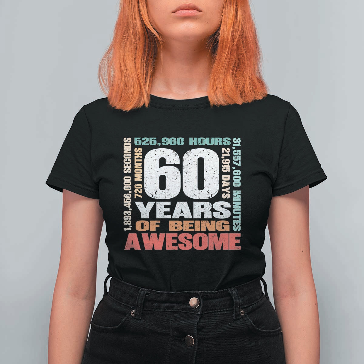 Retro 60 Years Of Being Awesome T Shirt For Women 60th Birthday Gift Idea
