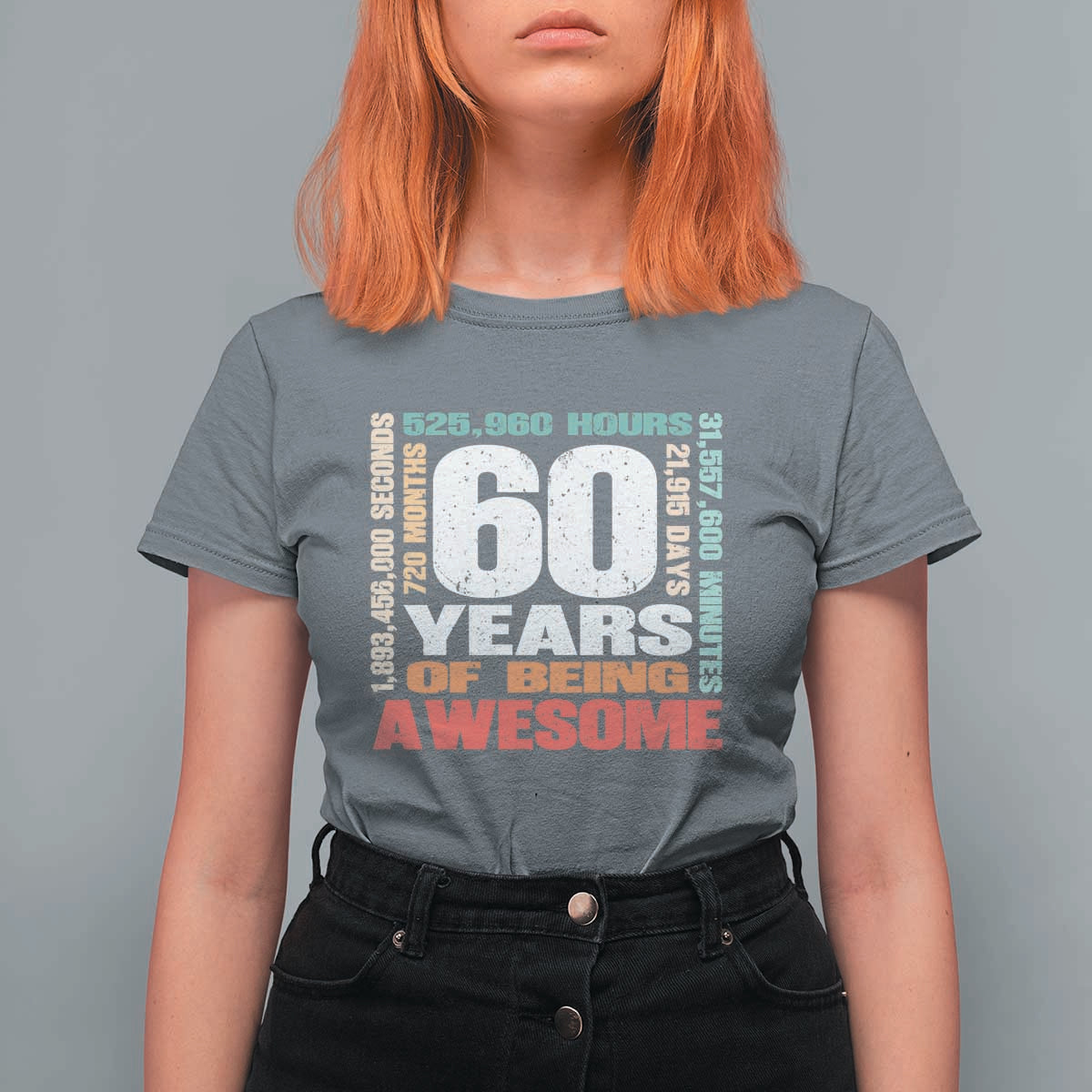 Retro 60 Years Of Being Awesome T Shirt For Women 60th Birthday Gift Idea