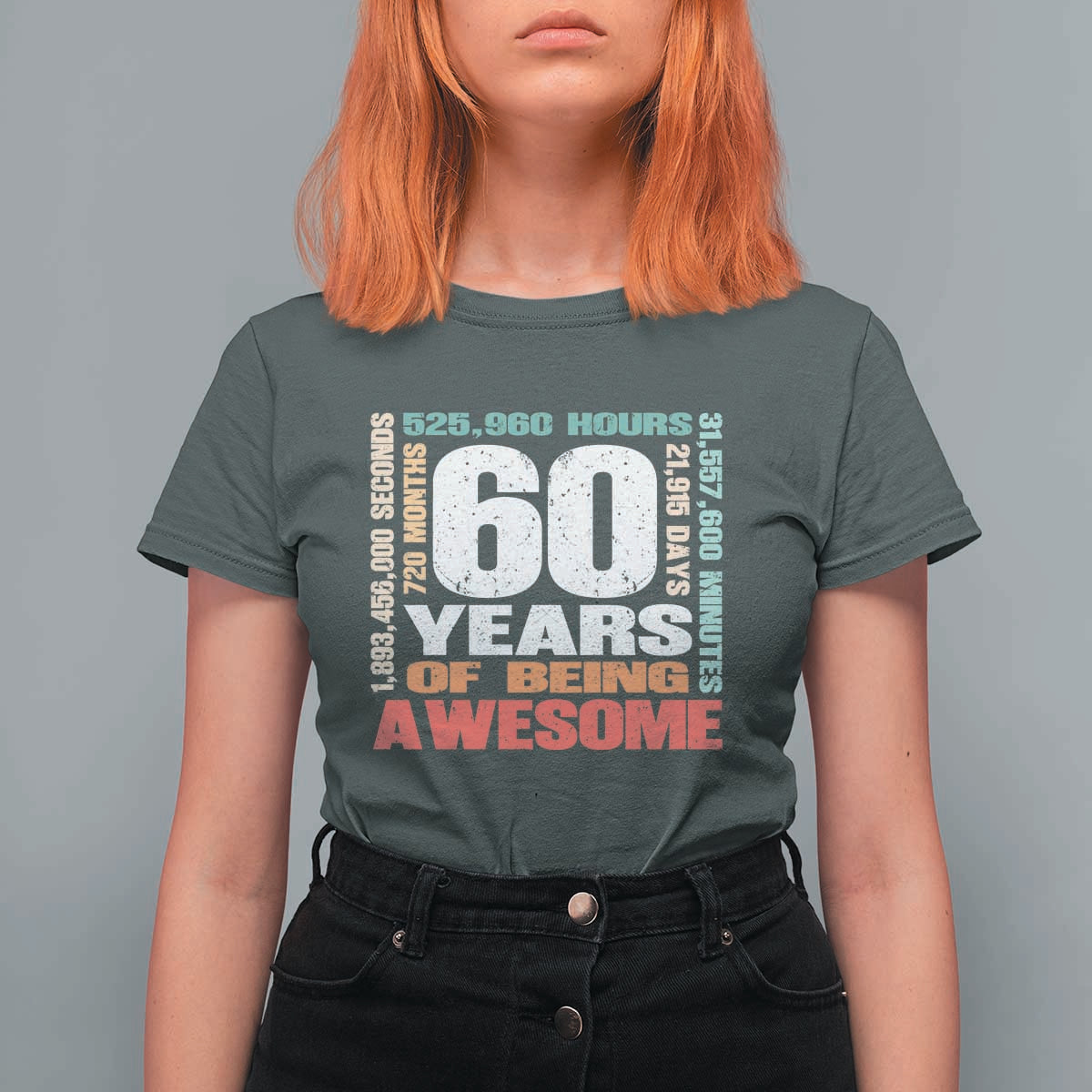 Retro 60 Years Of Being Awesome T Shirt For Women 60th Birthday Gift Idea