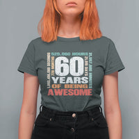 Retro 60 Years Of Being Awesome T Shirt For Women 60th Birthday Gift Idea