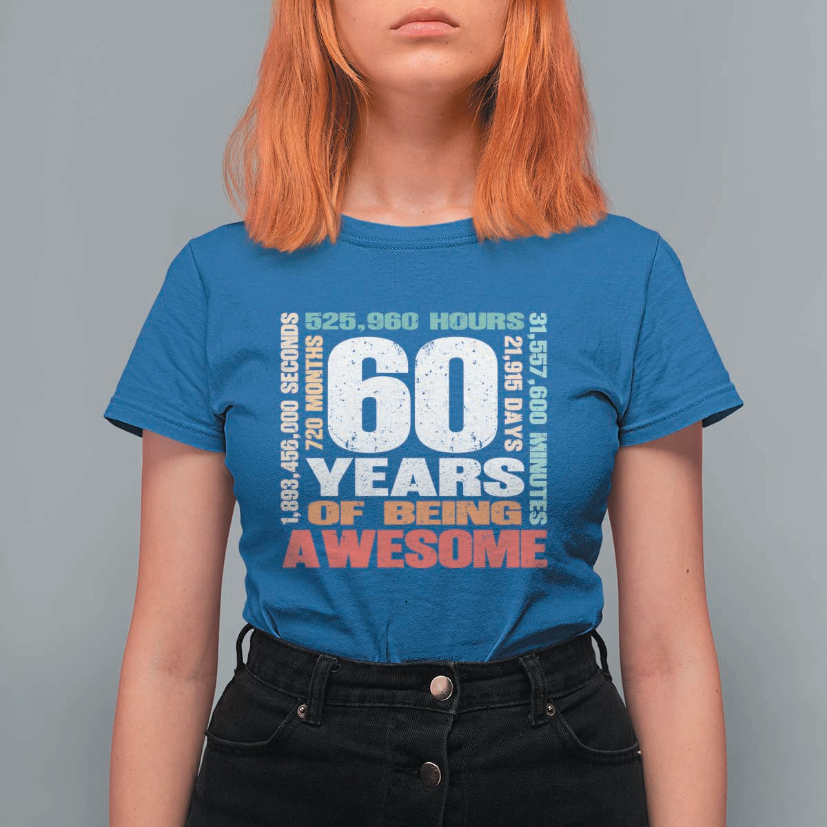 Retro 60 Years Of Being Awesome T Shirt For Women 60th Birthday Gift Idea