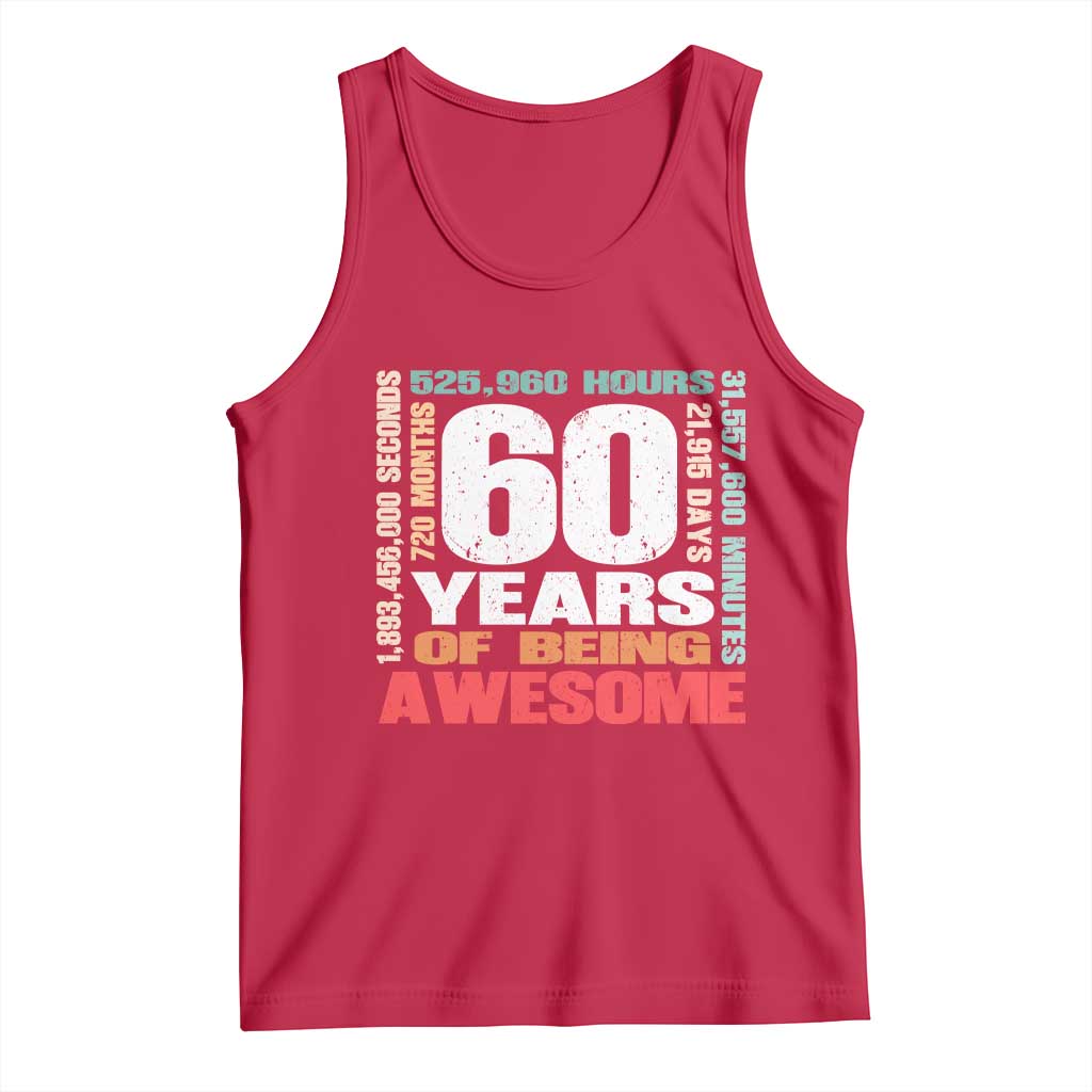 Retro 60 Years Of Being Awesome Tank Top 60th Birthday Gift Idea