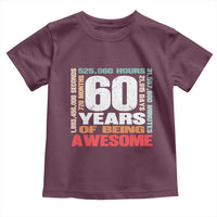 Retro 60 Years Of Being Awesome Toddler T Shirt 60th Birthday Gift Idea