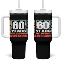 Retro 60 Years Of Being Awesome Tumbler With Handle 60th Birthday Gift Idea