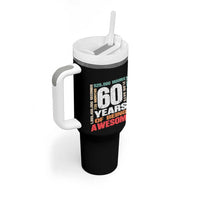 Retro 60 Years Of Being Awesome Tumbler With Handle 60th Birthday Gift Idea