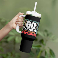 Retro 60 Years Of Being Awesome Tumbler With Handle 60th Birthday Gift Idea