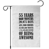55th Milestone Birthday Garden Flag 55 Years Of Being Awesome Graphic
