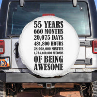 55th Milestone Birthday Spare Tire Cover 55 Years Of Being Awesome Graphic