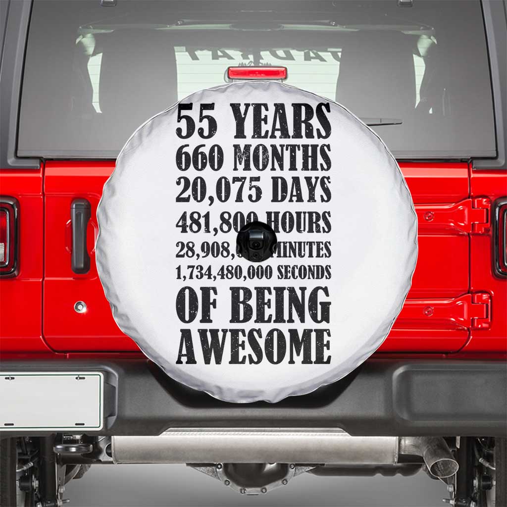 55th Milestone Birthday Spare Tire Cover 55 Years Of Being Awesome Graphic
