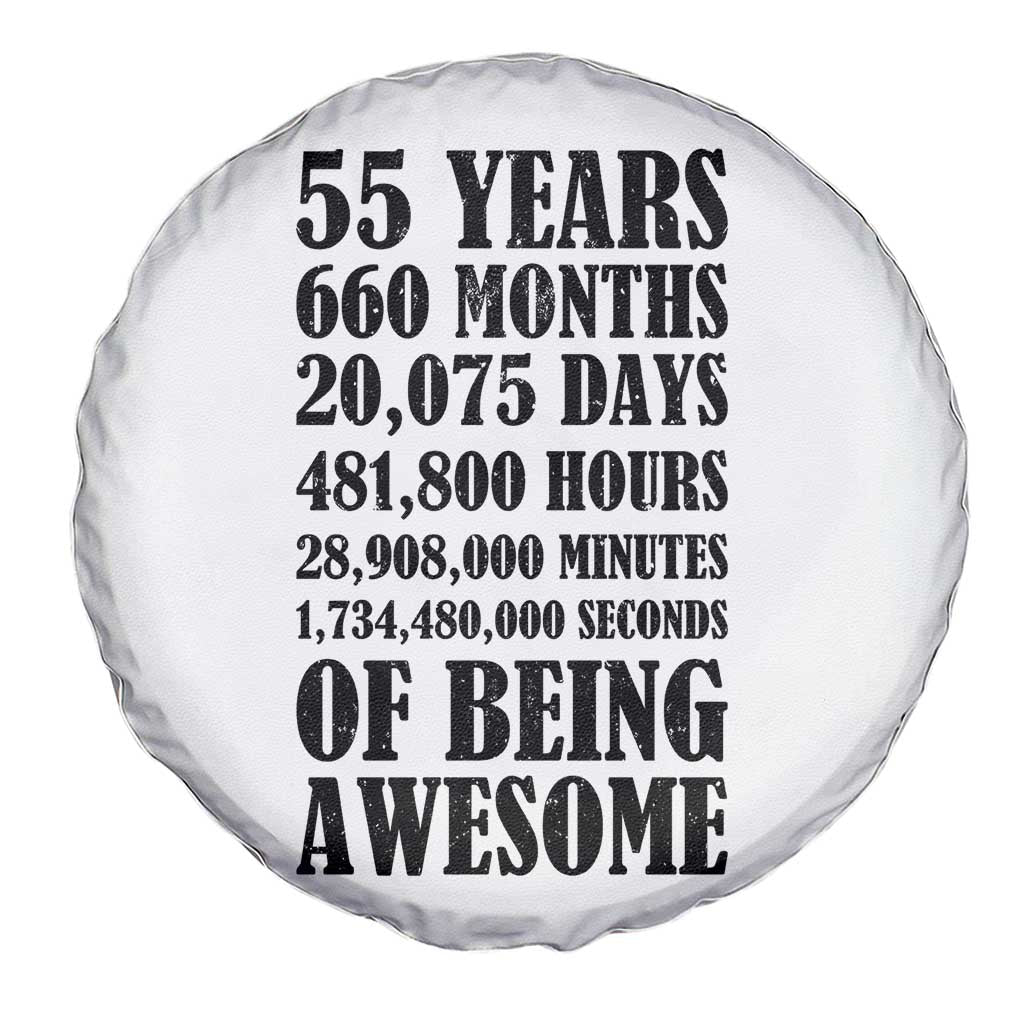 55th Milestone Birthday Spare Tire Cover 55 Years Of Being Awesome Graphic