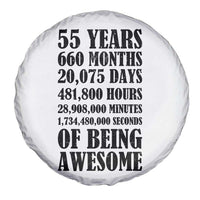 55th Milestone Birthday Spare Tire Cover 55 Years Of Being Awesome Graphic