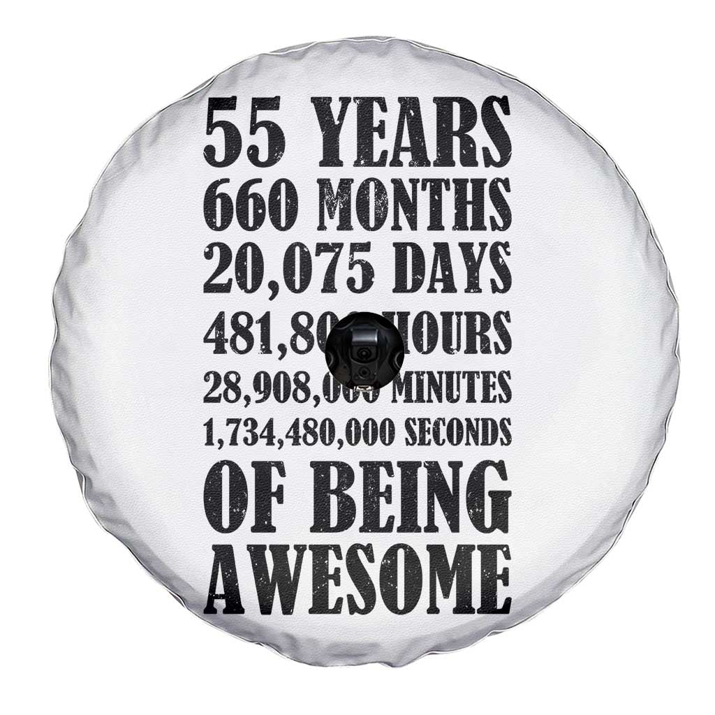55th Milestone Birthday Spare Tire Cover 55 Years Of Being Awesome Graphic